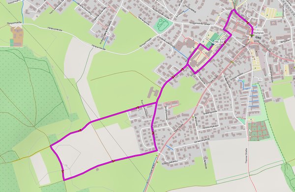 Strecke 1,3km,